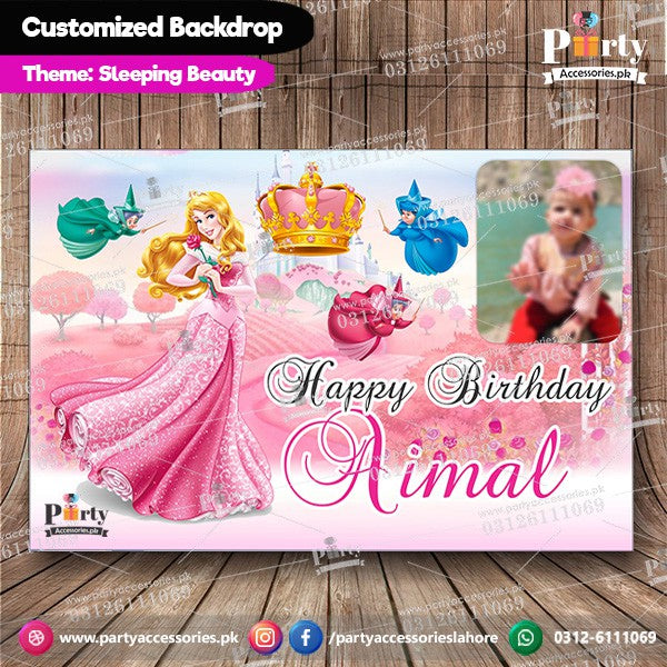 Customized Aurora Princess Theme Birthday Party Backdrop