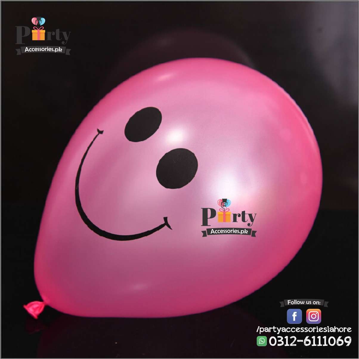 Smiley Printed Latex Balloons Multi Colors