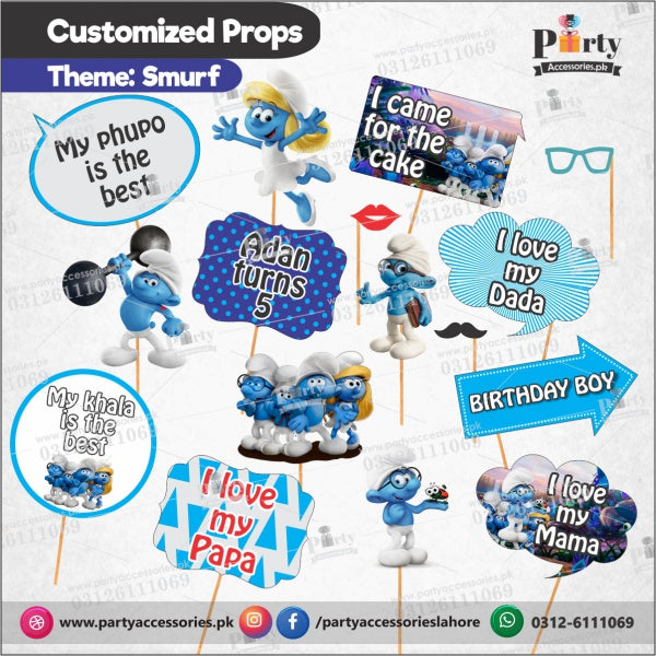 Customized props set for The Smurfs theme birthday party