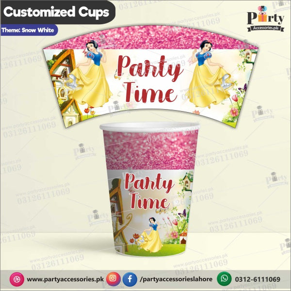 Customized disposable Paper CUPS for Snow White theme party