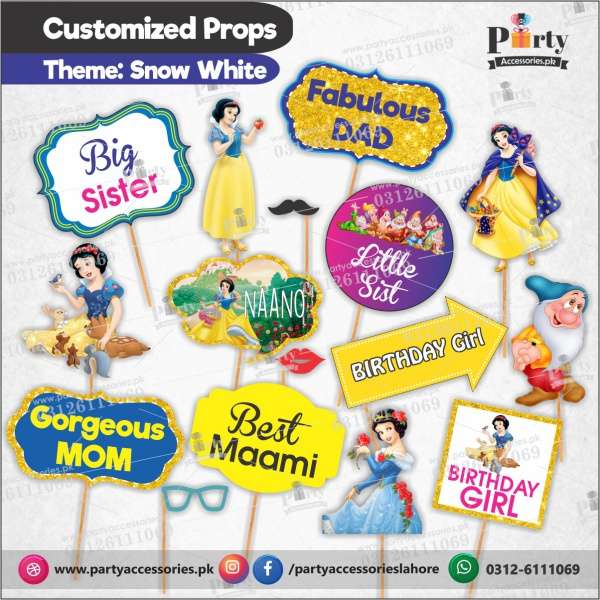 Customized props set for Snow White theme birthday party