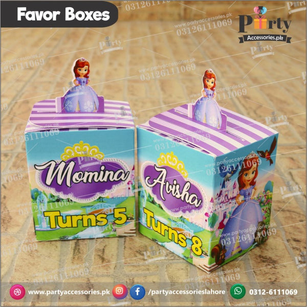 Customized Princess Sofia theme pop-out Favor / Goody Boxes