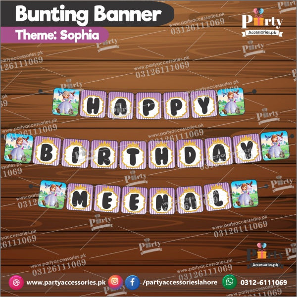 Customized Princess Sofia theme Birthday bunting Banner