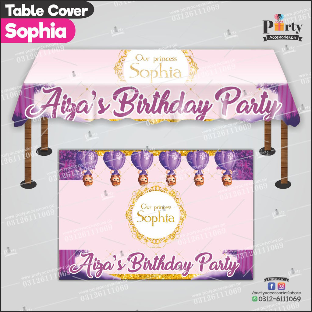 Customized Princess Sofia Theme Birthday table top sheet cover
