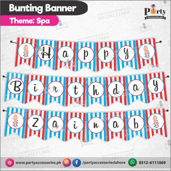 Customized Spa theme Birthday bunting Banner