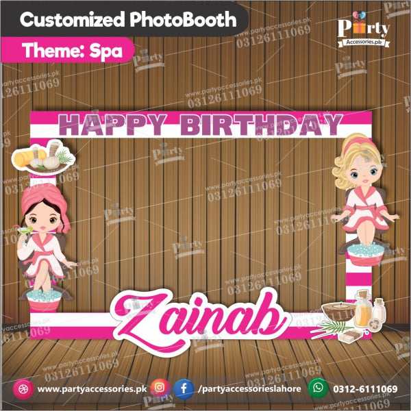 Customized Photo Booth / selfie frame for Spa theme party