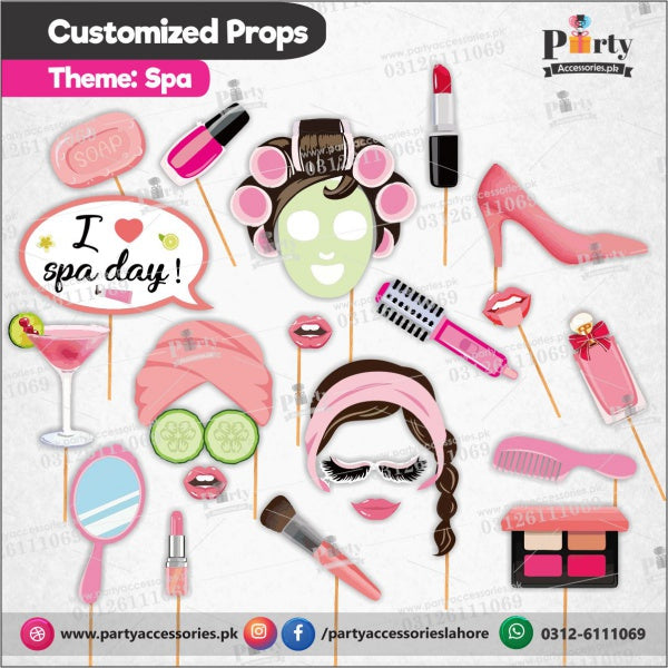 Customized props set for Spa theme birthday party