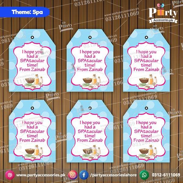 Customized Gift / Thank you tags in Spa theme