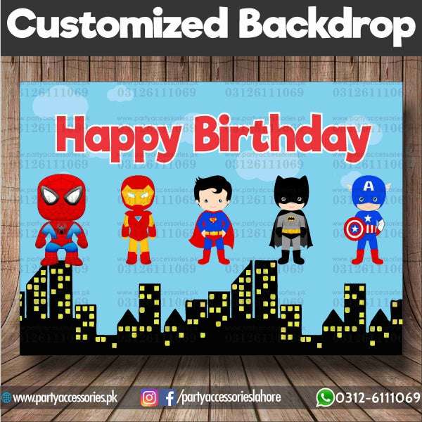 Customized Superheroes avengers  party Backdrop