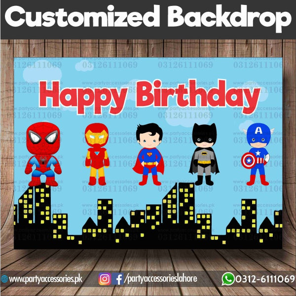 Customized Superheroes avengers  party Backdrop