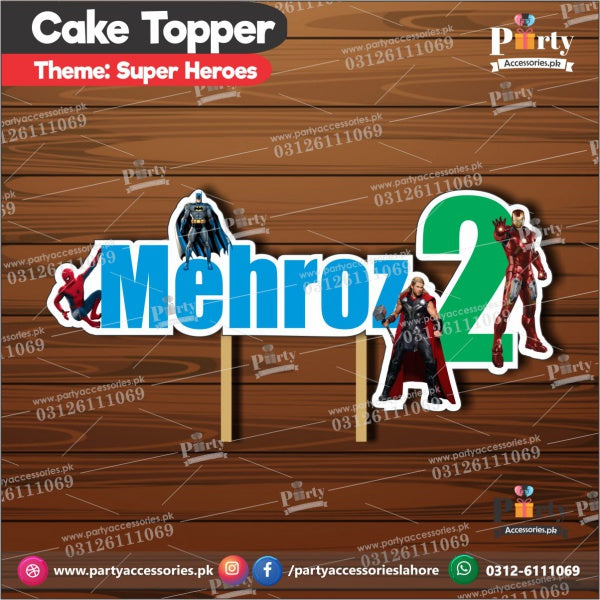 Superheroes Avengers theme birthday cake topper customized 