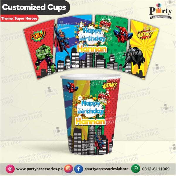 Customized disposable Paper CUPS for Super hero Avengers theme party