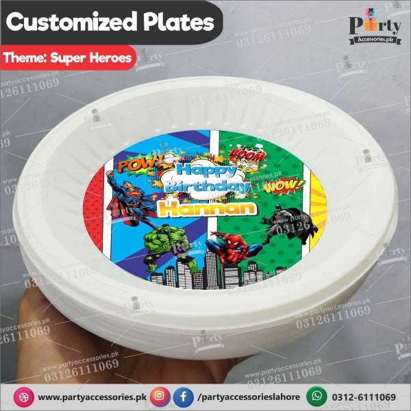 Customized disposable Paper Plates for Super hero avengers theme party 