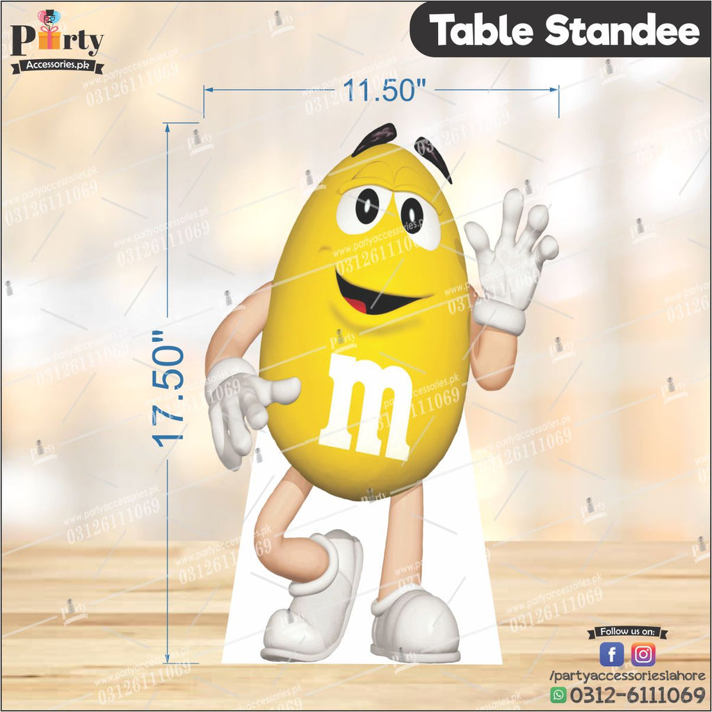 Customized M&M theme Table standing character cutouts –