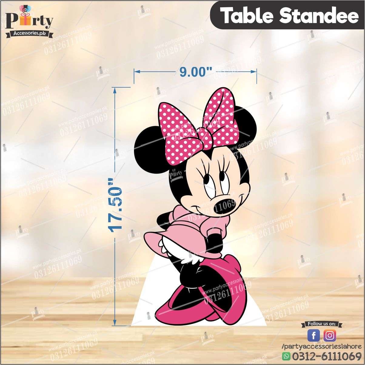 Minnie Mouse theme Table standing character cutouts