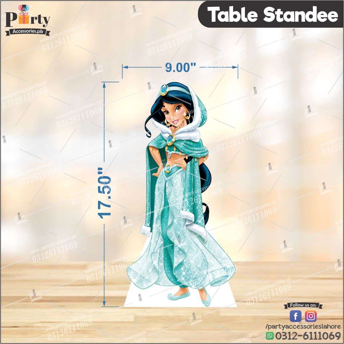 Customized Aladdin Princess theme Table standing character cutouts