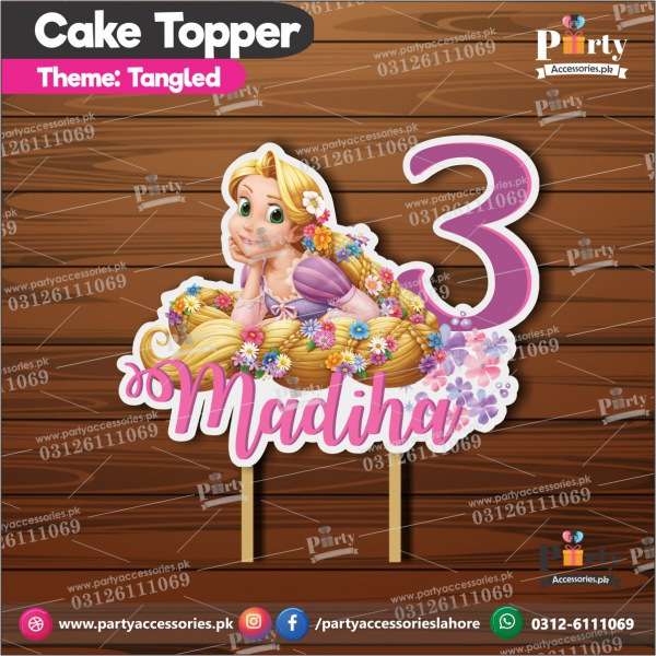 Tangled Rapunzel theme birthday theme cake topper customized