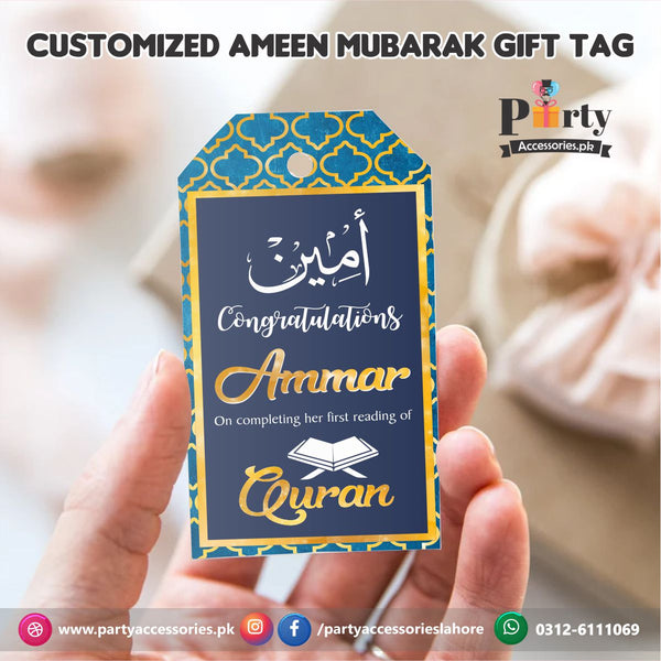 Customized Ameen Mubarak Gift tag in elegant Colors