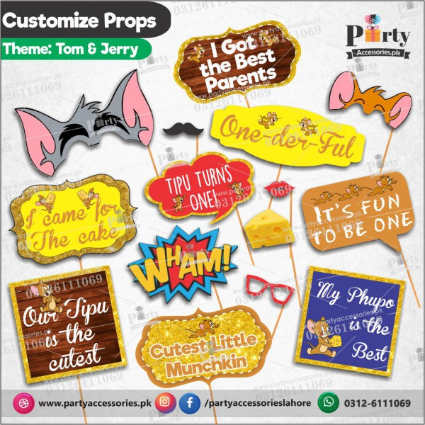 Customized props set for Tom and Jerry theme birthday party