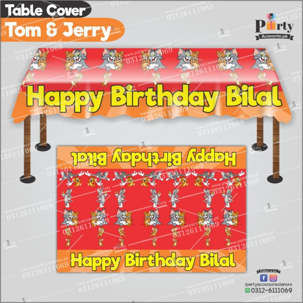 Customized Tom and Jerry Theme Birthday table top sheet