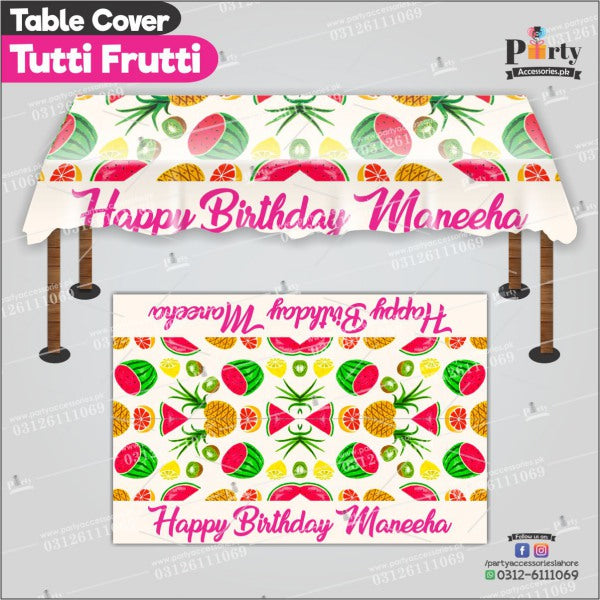 Customized Tutti fruiti Theme Birthday table top sheet