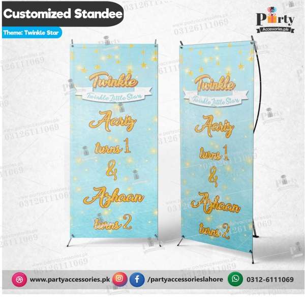 Customized Welcome Standee for birthday in Twinkle Twinkle for Boys theme