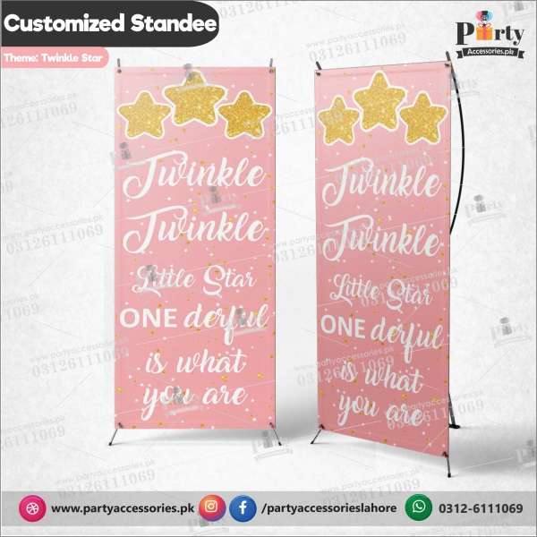 Customized welcome standee in Twinkle Twinkle little star birthday theme for Girls