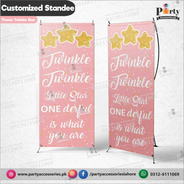 Customized welcome standee in Twinkle Twinkle little star birthday theme for Girls