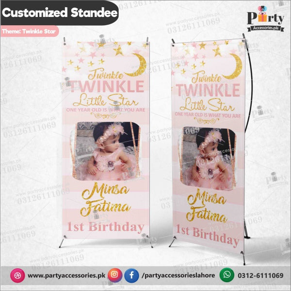 Customized welcome standee in Twinkle Twinkle little star birthday theme for Girls