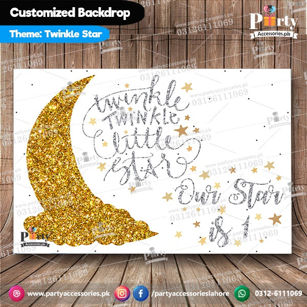 Customized Twinkle Twinkle for Girls Theme Birthday Backdrop