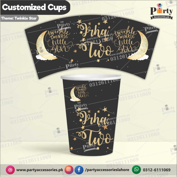 Customized disposable Paper CUPS for Twinkle Twinkle for Boys theme party