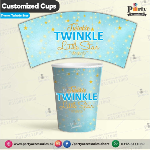 Customized disposable Paper CUPS for Twinkle Twinkle for Boys theme party