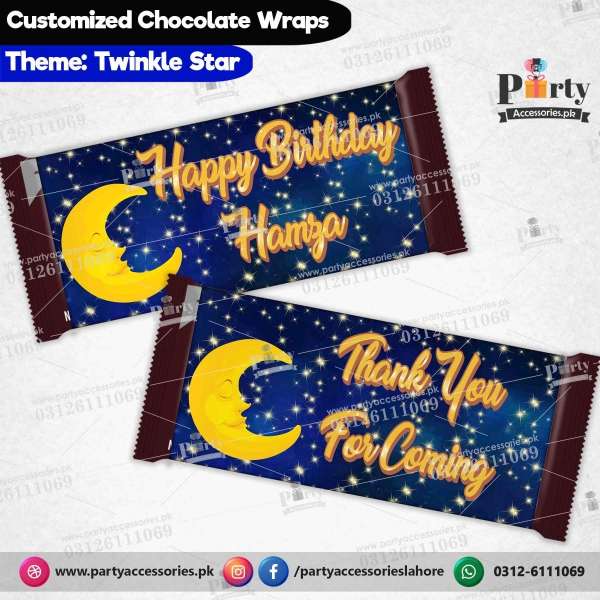 Customized Twinkle Twinkle Little star theme chocolate wraps