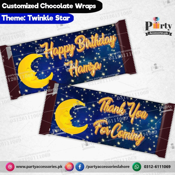 Customized Twinkle Twinkle Little star theme chocolate wraps
