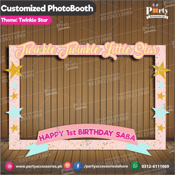 Customized Photo Booth / selfie frame for Twinkle Twinkle little star for Girls theme party