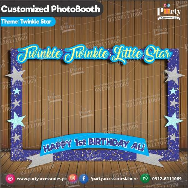 Customized Photo Booth / selfie frame for Twinkle Twinkle little star theme party for Boys