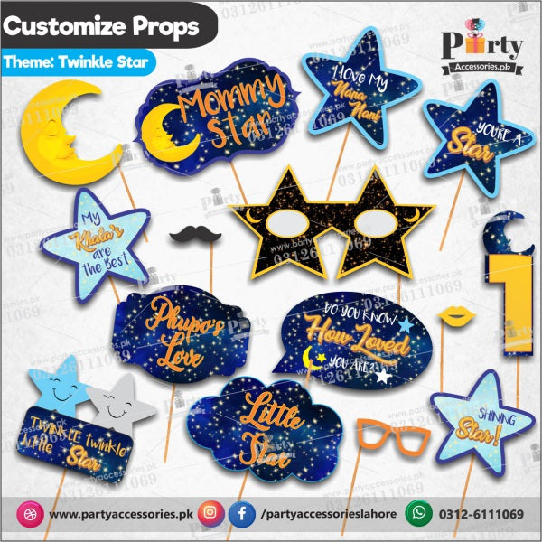 Customized props set for Twinkle Twinkle for Boys theme birthday partyCustomized props set for Twinkle Twinkle for Boys theme birthday party