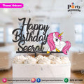 Unicorn theme Customized wooden cake topper