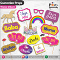 props set for Unicorn theme birthday party
