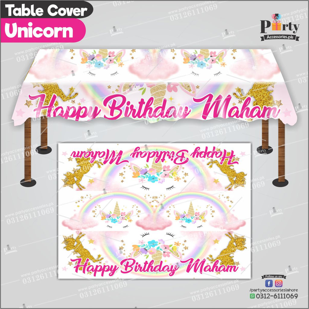 Customized Unicorn Theme Birthday table top sheet