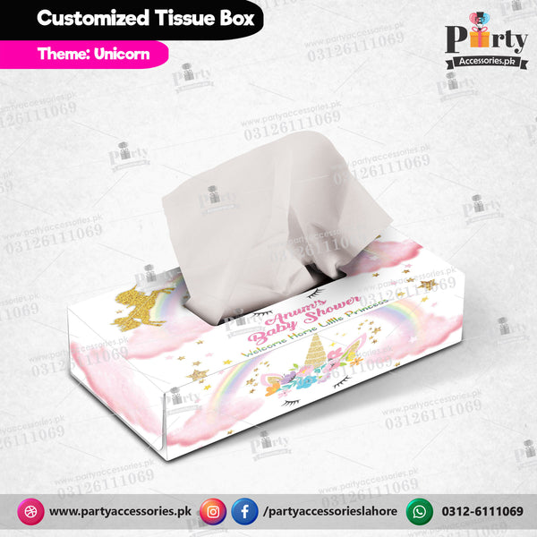 Customized Tissue Box cover for Unicorn theme Party Celebration table Decor