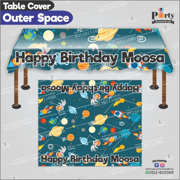 Customized Outer Space Theme Birthday table top sheet